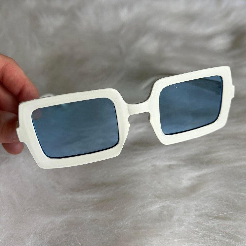 Blue Tinted Plastic Frame Glasses - Picture 3 of 4